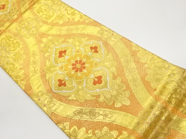 JAPANESE MARU OBI / WOVEN FLOWER CREST